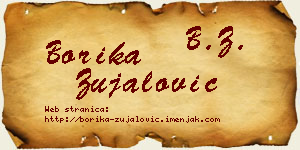 Borika Zujalović vizit kartica